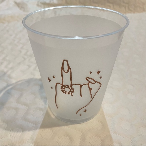 Set of 10 Reusable Party Cups Cutesy Middle Finger Design Nails Jewelry Stars - Picture 2 of 7